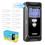 LAMJAD Breathalyzers Breath Tester, Portable Alcohol BAC Professional Personal Alcohols Fast And Accurate Results of Blood Content Tester, Digital LCD Tester With 10 Nozzles Display , Black