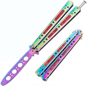 Grand Way Butterfly Trainer - Balisong Trainer - Practice Butterfly - Balisong Butterfly Knives NOT Real NOT Sharp Blade - Dull Trick Butterfly - Butter Fly Training CSGO K06-C