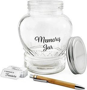 Darware Clear Glass Memory Jar, Family Keepsake Gift with 200 Write-On Tickets, Sharing Time Count Your Blessings Jar