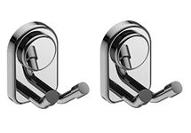 Amity Cute Stainless Steel 2-Pin Robe Hook/Coat Hook/Cloth Hooks, Wall Mounted for Hanging Keys, Clothes, Towel, 304 Grade Steel with Chrome Finish (Set of 2)