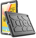 Poetic TurtleSkin Case Compatible with iPad 10.2 9th Generation (2021) / 8th Generation (2020) / 7th Generation (2019) Case, Heavy Duty Shockproof Kids Friendly Silicone Case Cover, Black