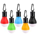 5 Pcs Camping Lights LED Tent Lights with Carabiner Clips Outdoor Mini Camping Lantern Portable LED Tent Lantern Lamp 3 Lighting Modes Hanging Light Waterproof Emergency Camping SOS Signal Light