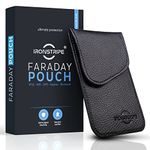 Ironstripe Faraday Pouch | Real Leather Faraday Bag for Key Fob Protector Pouch RFID Blocking | Premium Quality | Stylish Anti-Theft Car Key Case/Jammer Signal Blocker for Keyless Entry Systems