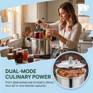 All American 25L Pressure Canner Cooker – Induction Compatible, Aluminum & Stainless Steel, 13 PSI Gauge