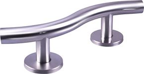 Aidapt Stainless Steel Curved Bathroom Grab Bar,Polished Steel Finish Rust Resistant Bath Shower Safety Handle Handrails,Shower Toilet Aid for Disabled Elderly Mobility & Daily Living Aids