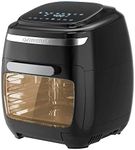 GoWISE USA GW77722 11.6-Quart Air Fryer Toaster Oven with Rotisserie & Dehydrator + 50 Recipes, Vibe, Black