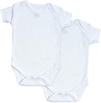 Feathers Baby Solid White 100% Cotton Super Soft Onesie Undershirts 2-Pack