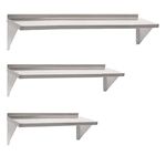 Displaypro Stainless Steel Shelf for Commercial Kitchens, Home, Clean Room (1, W600 x D300)