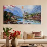 PAPER PLANE DESIGN Landscapes Nature and City Canvas Paintings. Living Room Wall Decor. Large Canvas Art Prints for Home Decor. Ready to Hang. (F, Wrapped Canvas)