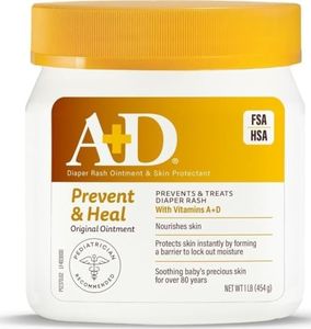 A+D Original Diaper Rash Ointment, Prevents & Protects Diaper Rash, Moisturizes & Heals Dry Skin With Vitamins A&D, 16oz Jar