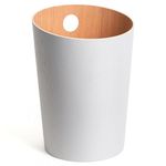 Kazai.® Design Paper Bin 'Bennet' | Unique Waste Paper Basket for Office, Bedroom, Children's Room, and More | Office Bin Made of Real Wood Veneer | White