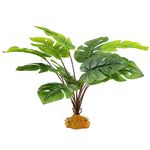 Woyrise Reptile Artificial Plants for Terrarium, Amphibian Habitat Decor Plant, Bearded Dragon Tank Decorations fit Gecko Lizard Chameleon Ball Python Snake Frog - Monstera