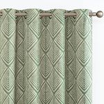 JINCHAN 80% Blackout Curtains for Bedroom, Geometric Patterns Drapes for Living Room, Window Treatments for Room Darkening, Grommet Thermal Insulated Curtains 63 inch Length 2 Panels, Sage Green