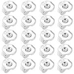 20Pcs 3 * 5.1mm Earring Backs, 925 Silver Earring Backs Safety Backs, Round Earring Backs, Replacement Secure Ear Lockings, Not Easy to Fade, for Women's DIY Earring