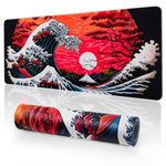 EFISH Gaming Mouse Mat Large Mouse Pad (31.5" x 11.8") Washable Laptop Desk Pad, Japanese Keyboard Pad, Non-Slip Rubber Base Desk Mat for Macbook, PC, Laptop, Office