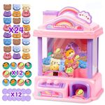 ROHSCE Mini Claw Machine for Kids | Girl Toys for Ages 8-13 Arcade Game Toy Claw Machine Electric Candy Vending Machine Toy with LED Lights & Adjustable Sound, Birthday Gifts for Girls Ages 4+, Pink