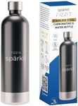 Stainless Steel Carbonation Bottle and Water Bottle | Compatible With Philips Carbonation Soda Maker and Aarke Soda Makers, Dishwasher Safe (Black-SS-Bottle)