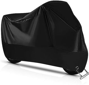 Mesybveo Housse Moto Imperméable, Housse de Protection pour Moto 190T Polyester, Bache Moto Exterieur Etanche avec Trous de Serrure, Housses de Moto au Pluie Poussière UV Neige(245x105x125cm)