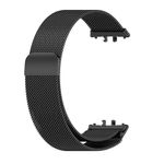 T TECLUSIVE Luxury Metal Magnetic Strap Band Compatible for Galaxy Fit 3 | Adjustable Magnetic Loop Band Chain for Galaxy Watch Fit 3 (Black)