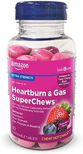 Amazon Basic Care Heartburn & Gas SuperChews Chewable Tablets, Mixed Berry, 82 Count (Previously SoundHealth)