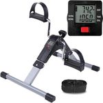 SQUAREFIT Mini Cycle Pedal Exerciser with Adjustable Resistance and Digital Display, Home Exercise Equipment - Suitable for Light Exercise of Legs, Arms, and Physiotherapy at Home