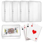 HANSPORTA Clear Plastic Playing Card Case Set - 4Pcs Blank Playing Card Storage Box Trading Card Deck box, Perfect for Organization of Playing Cards Business Cards Game Cards and More (4pcs Clear)