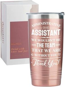 Onebttl Administrative Professional Day Gifts for Administrative Assistant, Secretary, 20 oz Stainless Steel Tumbler for Women - Thank You - Rose Gold