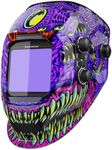 ARCCAPTAIN Auto Darkening Welding Helmet, 3.94"X3.66" Large Viewing Screen True Color Welding Hood with 4 Arc Sensor Solar Powered, Wide Shade 4-5/5-9/9-13 Welding Mask (Cthulhu)