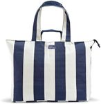 Fit & Fresh All The Things Weekender Bag for Women, Large Tote Bag For Women, Travel Bag For Women, Overnight Bag, Beach Bag, Extra Large Tote Bag With Compartments, Navy Stripe