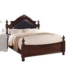 ACME Furniture Gwyneth 21880Q Queen Bed, Black PU & Cherry