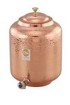 Copper-Master 11 Litre Hammered Copper Water Dispenser (Matka) Container Pot with Pure Copper and Ayurvedic Health Benefits (11000 ml)