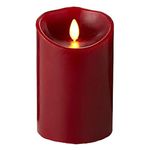 Darice Luminara Realistic Artificial Flame Pillar Candle w/ Timer Red by Luminara Worldwide