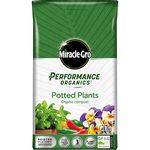 Miracle-Gro Performance Organics Potted Plants Potting Compost - 20 Litre Bag ,100% Organic, Grey