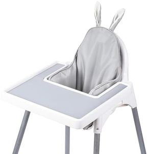 Dadouman Inflatable Supporting Cushion for IKEA High Chair, Baby High Chair Cover with Inflatable Cushion Insert (Gray Bunny)