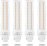 Lustaled Gx24 4-Pin Base LED Bulb, 12W G24q PL-C Horizontal Recessed Light 26W CFL Lamp Equivalent for Kitchen Light Pendant Lamp Dining Room, Warm White 3000K, 4-Pack (Remove/Bypass The Ballast)