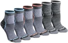 Eddie Bauer Women's Dura Dri Moisture Control Quarter Socks, Charcoal Assorted FR (6 Pairs), Medium