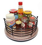 Appeasy 10.5" Lazy Susan Turntable Organizer for Cabinet Pantry Kitchen Countertop Refrigerator Cupboard,Spice Organizer Chrome Plated, Rose Gold (L25xB25xH10,CM)