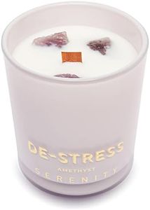 Amethyst Crystal Candle 300g/10oz | Aromatherapy Scented Candle with Botanical Waxes & Wooden Wick | For DE-STRESS, Meditation & Calmness | Clean Burning & Home Deco | Gifts for Mother's Day & Many Occasions