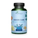 Vegavero Eye Vitamins Supplements | Lutein, Zeaxanthin, Bilberry, Beta Carotene Extracts, Vitamin B2 & Zinc | NO Additives, Lab-Tested | 120 Capsules | Vegan