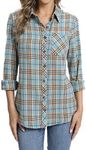 fuinloth Women's Checked Shirts Fla