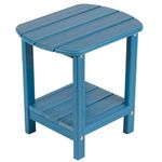 Nalone Adirondack Side Table 16.5" Outdoor Side Table HDPE Plastic Double Adirondack End Table Small Table for Patio(Navy Blue)