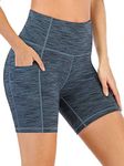 Heathyoga Biker Shorts Women Tummy Control 5" Workout Shorts Women with Pockets High Waisted Spandex Shorts for Gym Yoga