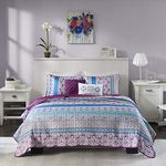 Intelligent Design All Season Coverlet Bedspread, Matching Shams, Decorative Pillow, Polyester, Purple, Twin/Twin XL