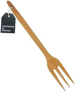 Wooden Cooking Serving Utensils High Heat Resistance - Handmade (Wooden Fork - Three Tines)