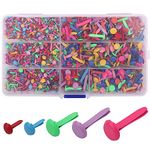 Trimming Shop 500pcs Paper Fastener - Brads for Crafting Split Rivets Pins Round Metal Split Pins Brads for Scrapbooking Craft & Card Making Stamping Document Fastening - Assorted Sizes, Multicolour