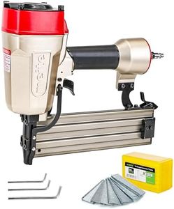 meite Concrete T Nailer with 400 PCS 1-1/4 Inch Concrete Nails, Pneumatic 14 Gauge Heavy Duty Air Concrete Nail Gun, Compatible with 14 Gauge 3/4 Inch to 2-1/2 Inch Concrete T Nails (ST64E)