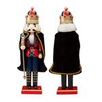 Black King Wooden Christmas Nutcracker Soldiers,Large Christmas Nutcracker Soldier Ornament 38CM,Traditional Nutcracker Soldier Puppet Nutcracker Toy Gift for Kids Classic Xmas Nutcracker King Soldier