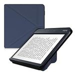 kwmobile Origami Case Compatible with Kobo Libra H2O Case - Slim PU Leather Cover with Stand - Dark Blue