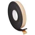 BENECREAT 5m Self Adhesive Foam Strip, 30mm(W) x 6mm(T) Foam Insulation Tape Self Adhesive High Density Weather Strip Seal for Window, Door Car, Turck, Air Conditioner, Black