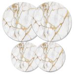 Stove Burner Covers Set of 4,8 Inches and 10 Inches,Gas Stove Burner Covers,Metal Stove Burner Cover Golden Textured Marble Pattern